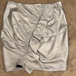 A.L.C. Metallic Silver Asymmetrical Skirt